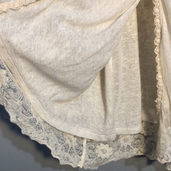 A’REVE | Women’s Cream Linen Blend Button Tie Back Long Lace Cardigan size S - Picture 12 of 15